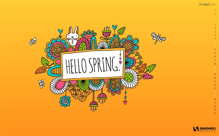 你好春天-2016年九月日历桌面壁纸 浏览:8251