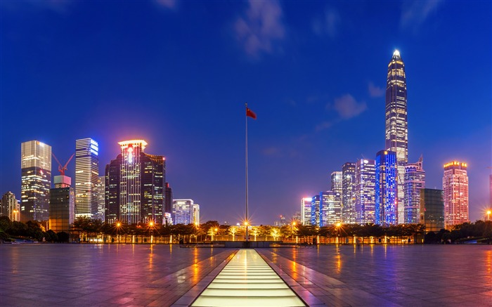 China, shenzhen, ping, edificio, noche, vista Vistas:19156