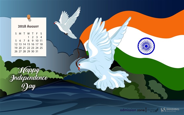 Happy Independence Day August 2018 Calendars Views:6526 Date:2018/7/31 8:40:21